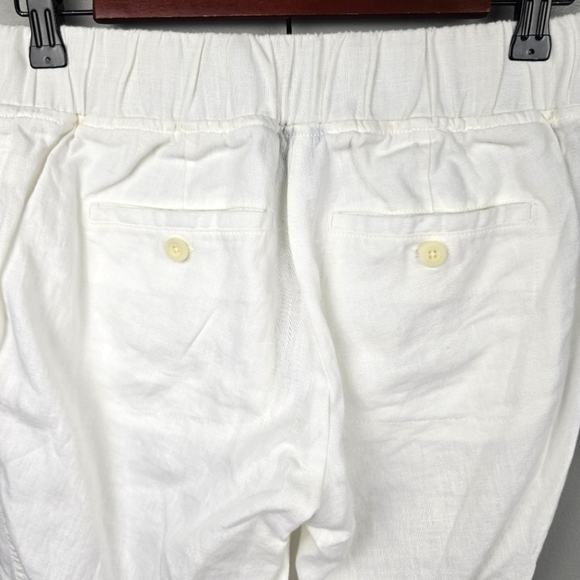 ATHLETA Linen‎ Cropped Pants Elastice Drawstring Waist White Womens Size 2P - Picture 4 of 13